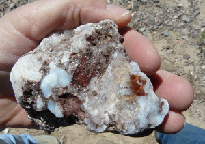 Jasper and quartz breccia from creek bed.