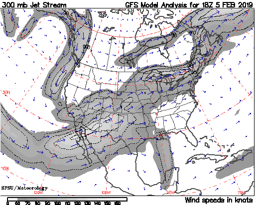 jet stream map for 2/5/19