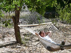 enjoying the hammock at a B&B near Silver City