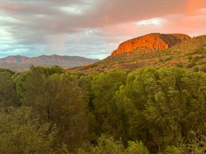 sunset glow on Turtle Rock