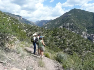 Couple hiking on Gold Dust Trail New Mexico