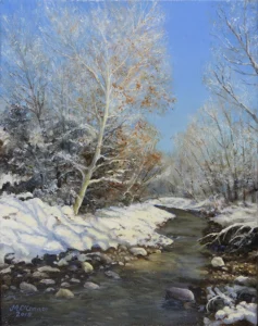 Bear Creek Sycamore oil painting.