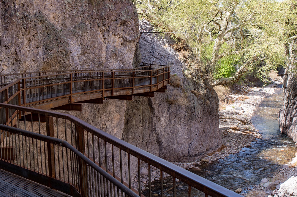 The Catwalk Trail: A unique hike above Whitewater Creek.